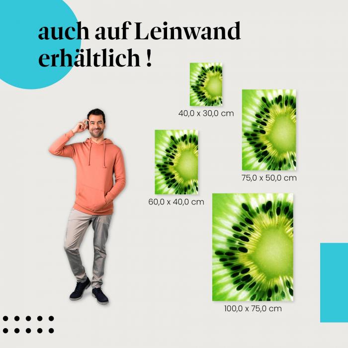 "Kiwi" Leinwandbild. Ideale Größe, setze Akzente mit Kunst in deinem Zuhause!