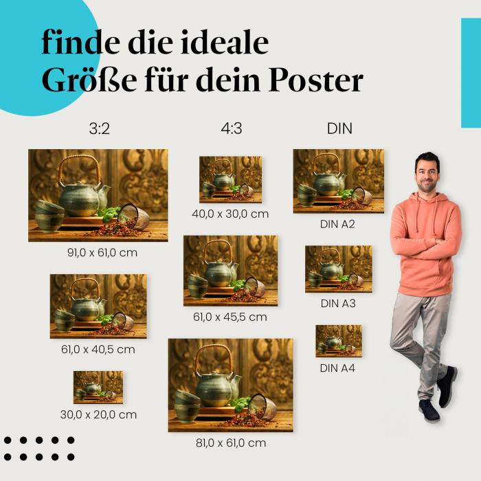 Kräutertee Poster: Entspannende Atmosphäre - jetzt Postergröße wählen.