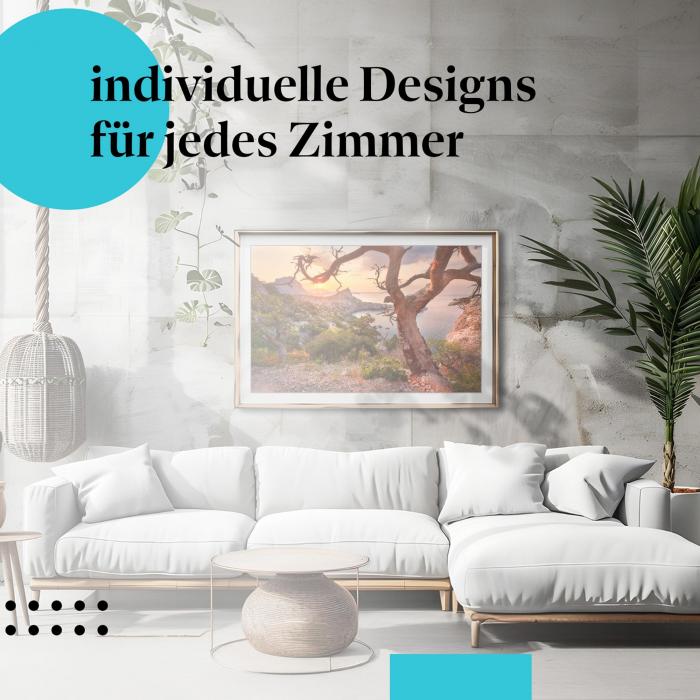 Schlafzimmer Deko: "Baum am Meer" Poster - die Kraft der Natur, festgehalten in einem Bild.