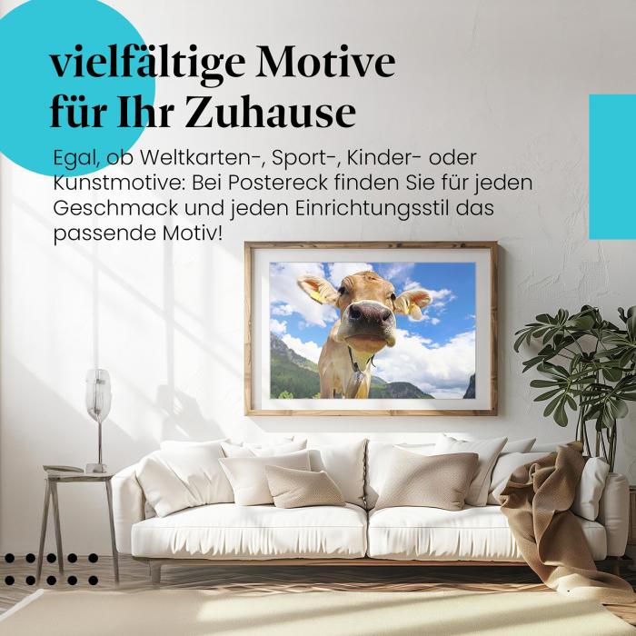 "Neugierige Kuh": Poster - bäuerliche Idylle!