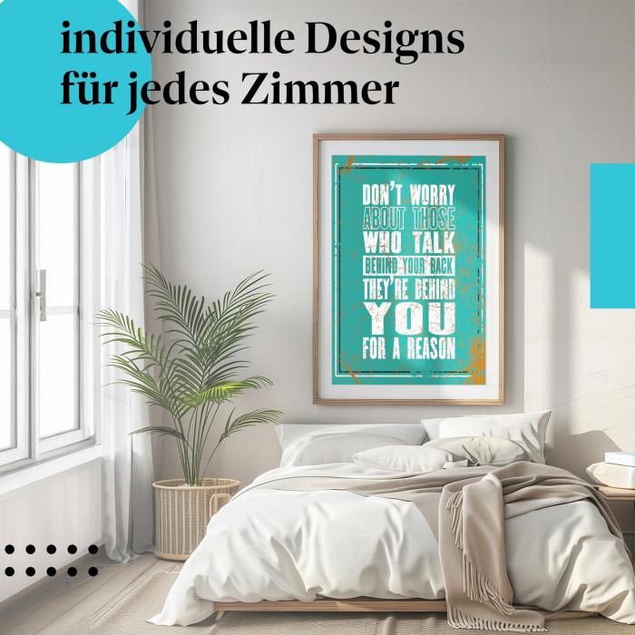 Selbstvertrauen Poster: "Lästereien ignorieren" - Humorvolles Zitat & Motivation