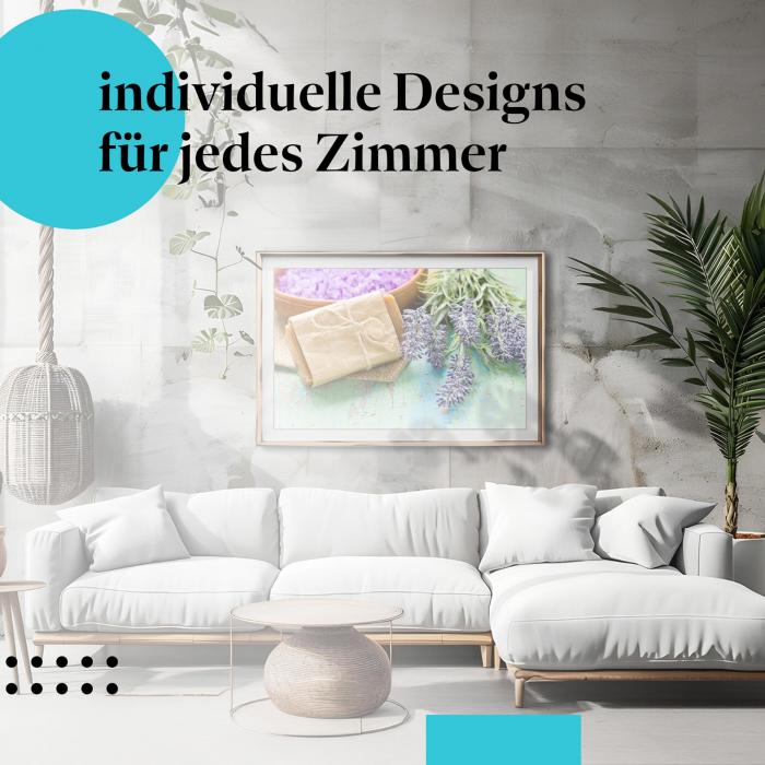 Schlafzimmer Deko: "Lavendel" Poster: Entspannung & Wohlbefinden im Schlafzimmer.