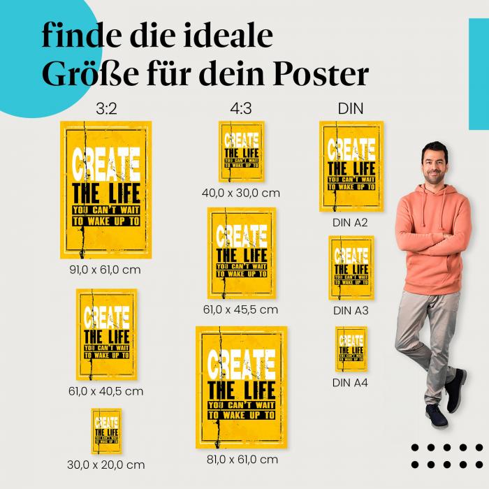 "Gestalte dein Leben aktiv" Poster: Lebe deine Träume!