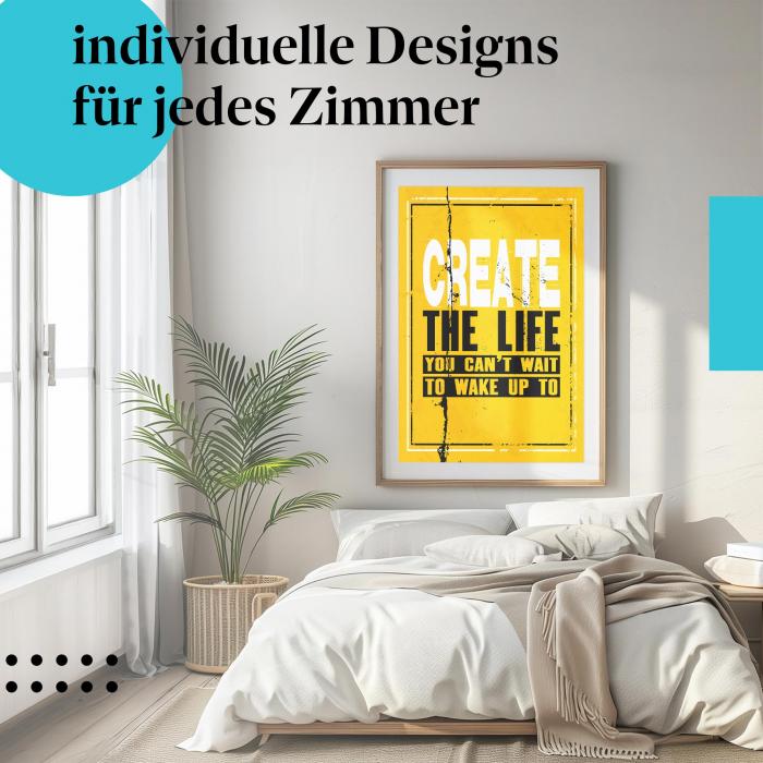 Schlafzimmer Deko: Träume mit "Motivation" Poster