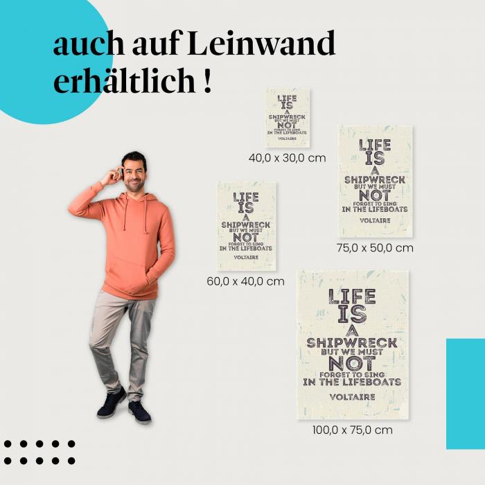 Leinwandbild "Voltaire Zitat" : Ein besonderes Design für dein Zuhause - in verschiedenen Grössen!