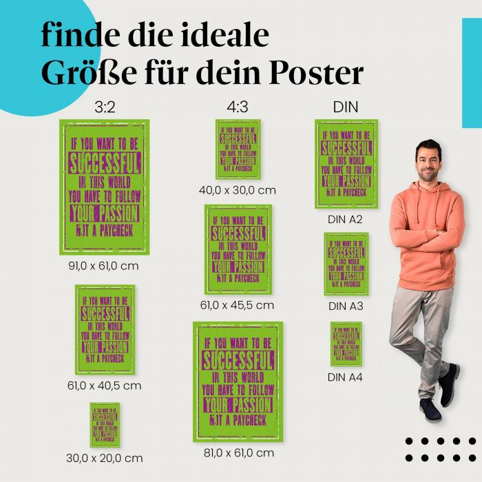 "Folge deiner Leidenschaft": Poster - Erfolg & Motivation