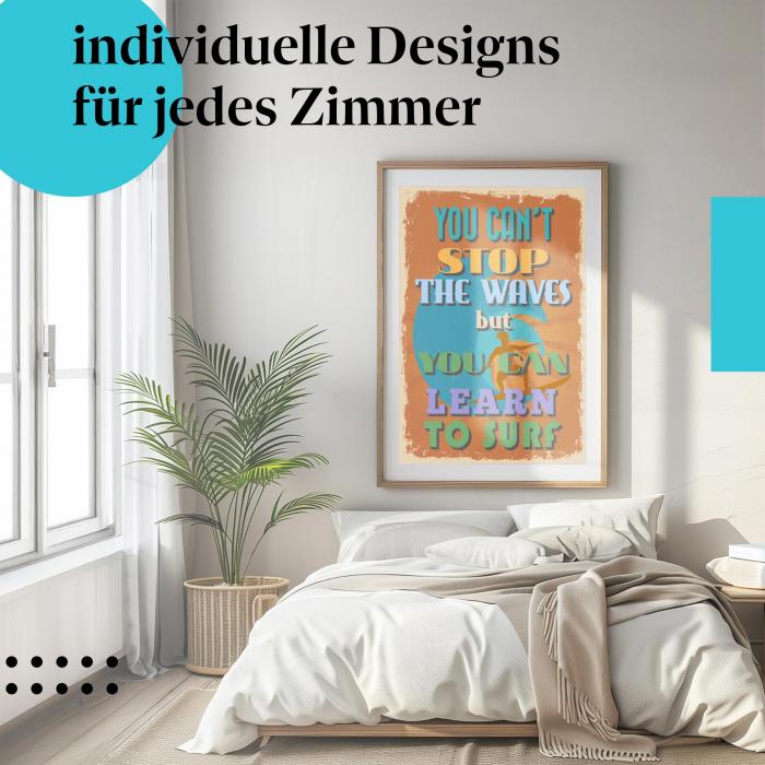 Schlafzimmer Deko: Surfen mit "Retro Poster"