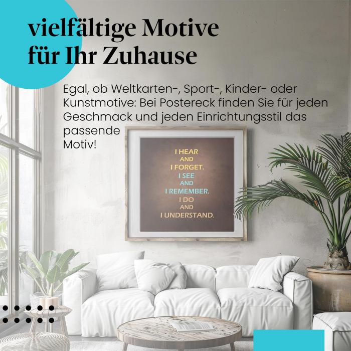 "Lernen durch Erfahrung": Poster mit Zitat - Inspiration & Motivation!