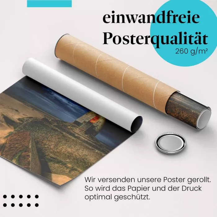 Stürmisches Meer & Leuchtturm - Wandbild | Postereck 0001