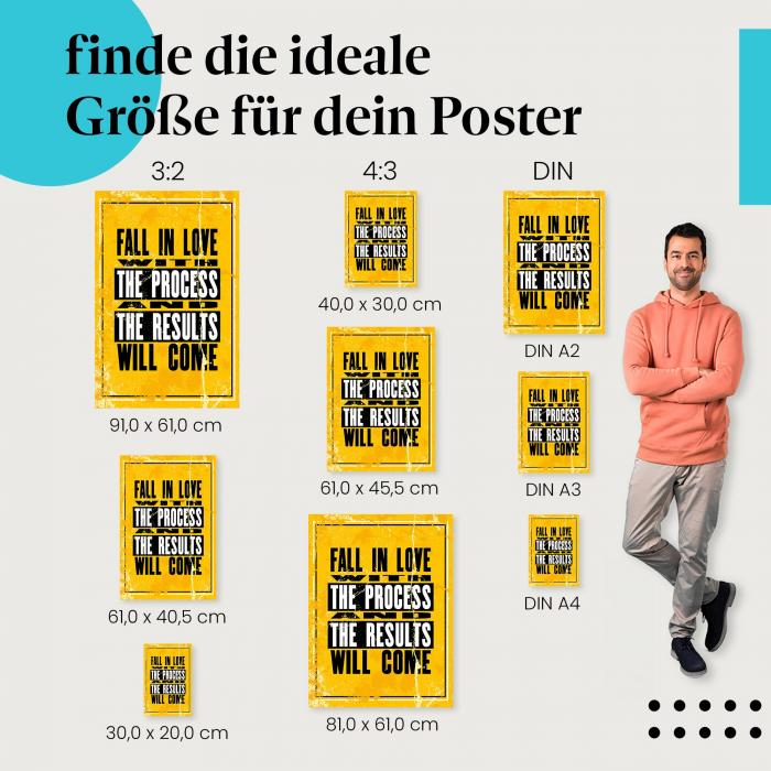 "Verliebe dich in den Prozess - Erfolg kommt!": Poster - Prozess & Geduld