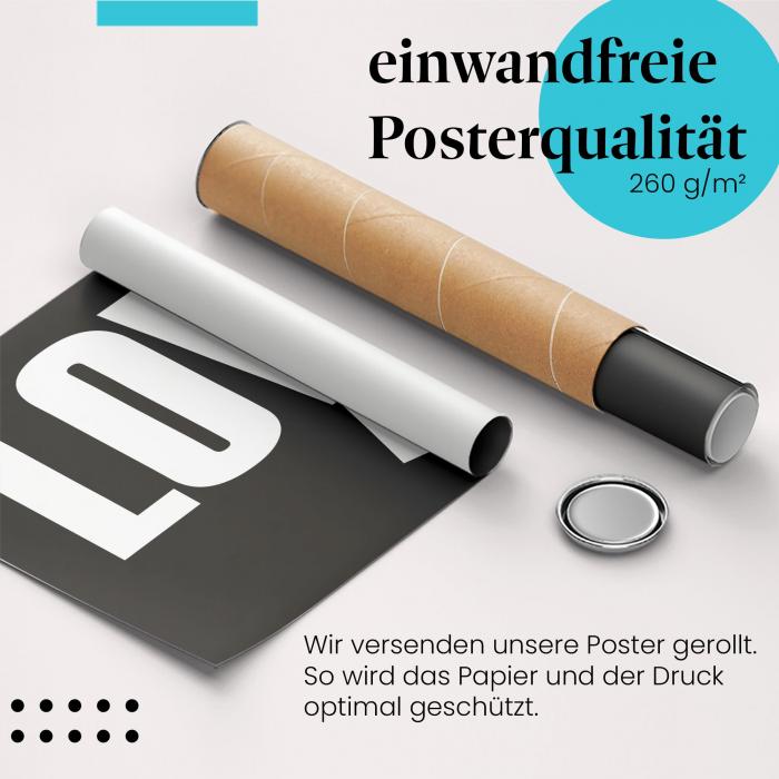 Gerolltes Poster "Love" - Liebesbotschaft, sicher verpackt.