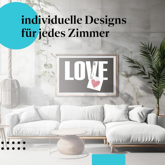 Schlafzimmer Deko: "Liebe" Poster - Ein romantisches Motiv für Ihr Zuhause.