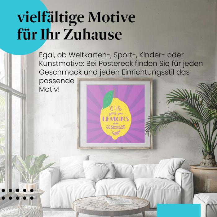 "Mach Limonade!": Poster - Zitrone & Spruch, Motivation & Humor.