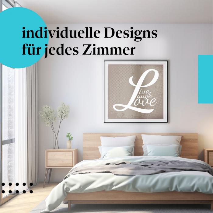 Schlafzimmer Deko: "Live Laugh Love" Poster - Lebensfreude & Optimismus.