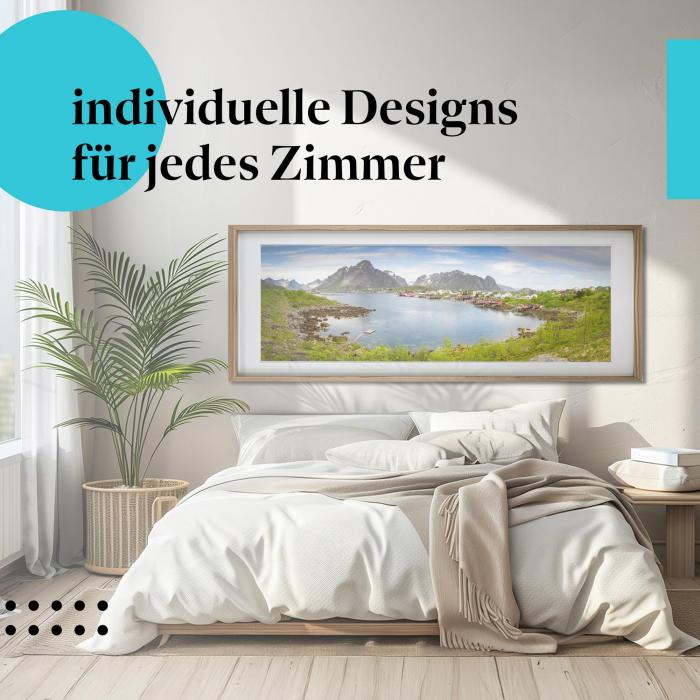 Schlafzimmer Deko: Fischerdorf-Romantik mit "Lofoten" Poster