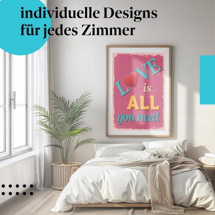 Schlafzimmer Deko: Liebe mit "Retro Poster"