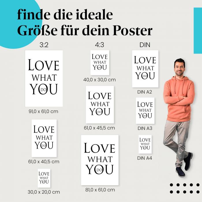 "Love what you do": Arbeitsmotivation Poster - Zitat & elegante Schrift