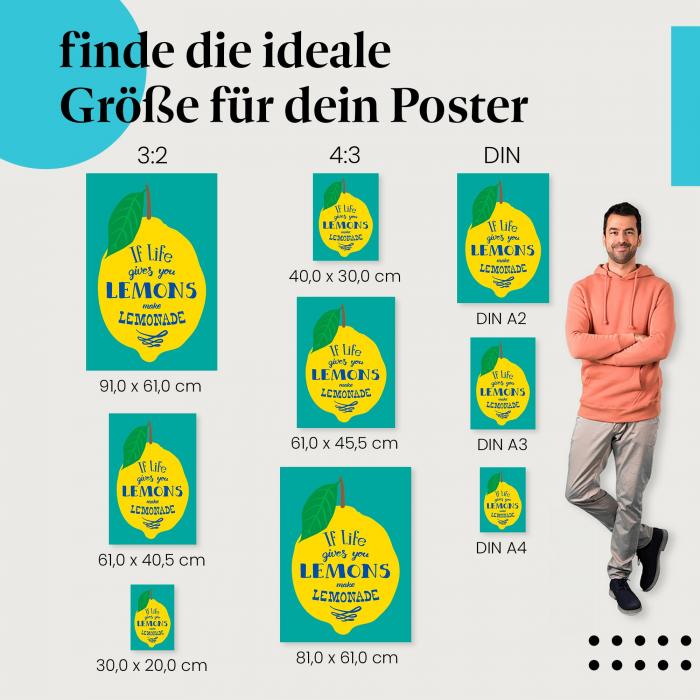 "Mach Limonade" Poster: Spruch Poster - jetzt Postergröße wählen!