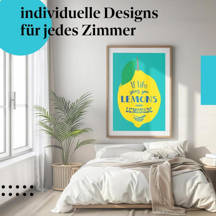 Schlafzimmer Deko: Motivation mit "Zitronen-Poster"