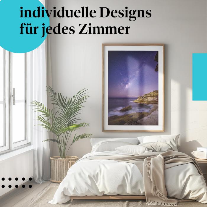 Schlafzimmer Deko: "Milchstraße" Poster - Die Schönheit des Universums - perfekt zum Träumen.