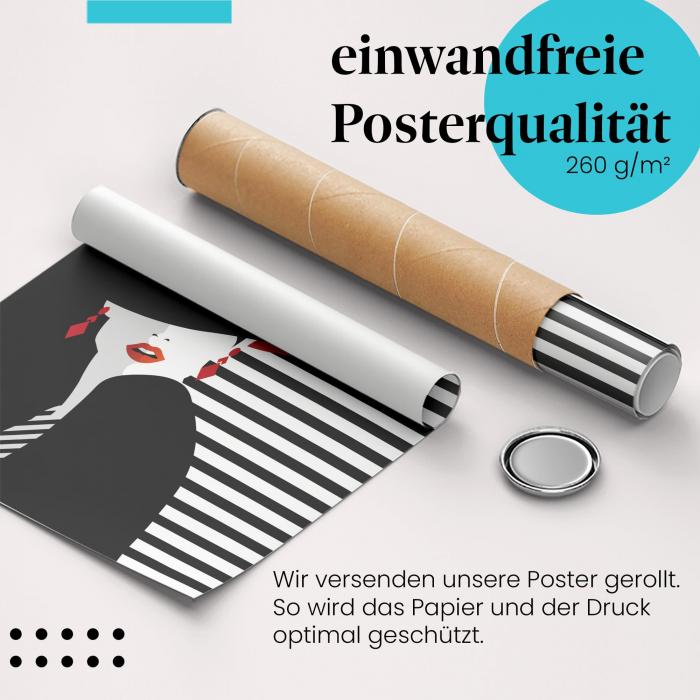 Gerolltes Poster "Stilvolles Portrait" - Eleganz & Stil, sicher verpackt.