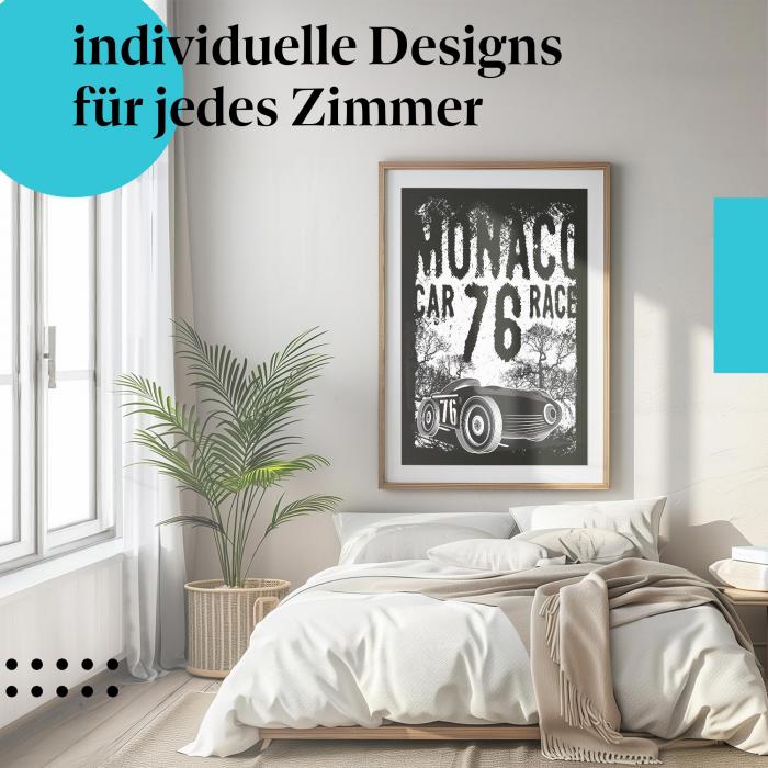 "Nostalgie & Geschwindigkeit": Kunstdruck - Deko für Oldtimer-Fans.