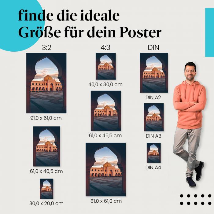 Moschee, Poster: Bogen, Architektur, Abendsonne.