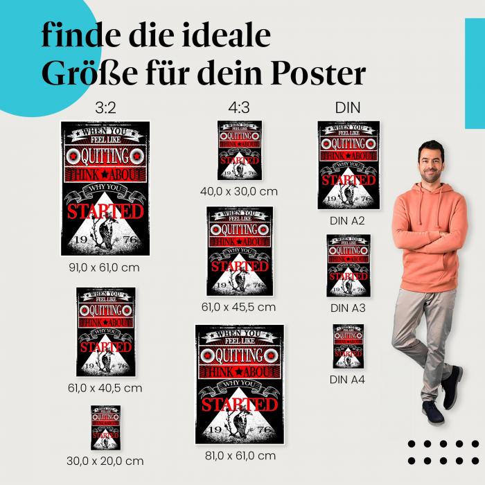 "Gib nicht auf: Denk an deinen Start!": Poster - Motivation & Ziel