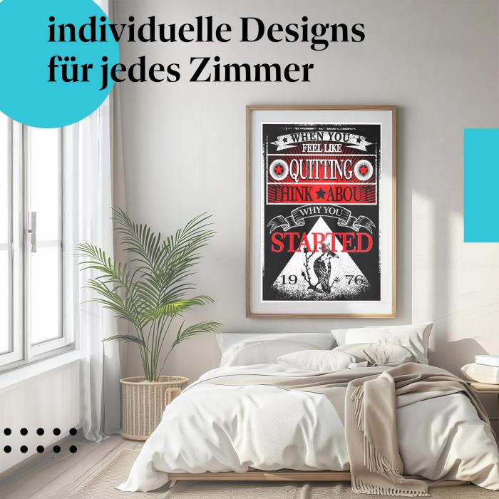 Motivationsposter: "Gib nicht auf!" - Poster, Vogel & Spruch