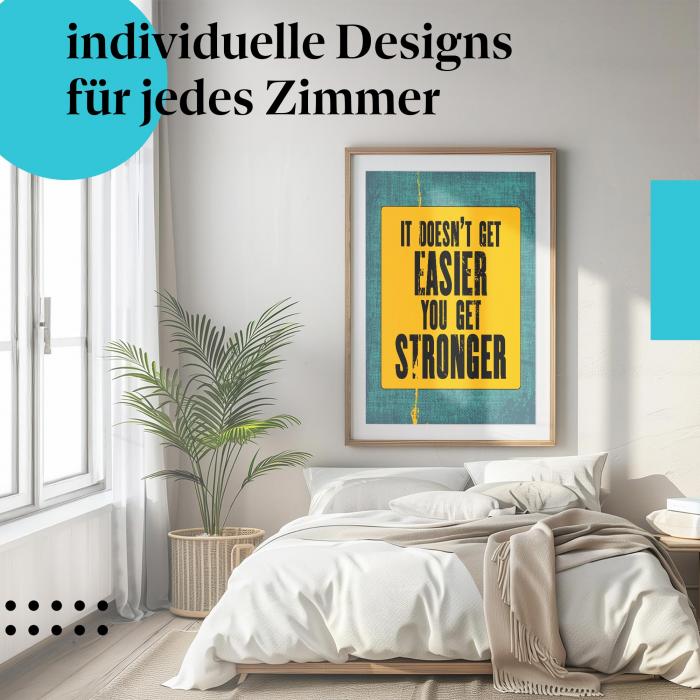 Schlafzimmer Deko: Stärke mit "Motivation" Poster