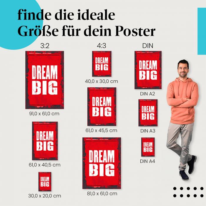 "Dream Big" Poster: Motivationsspruch!