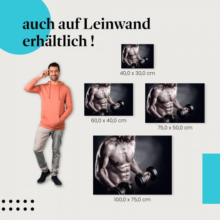 Fitness: Leinwandbild. Mann, Bizeps, Oberkörper.