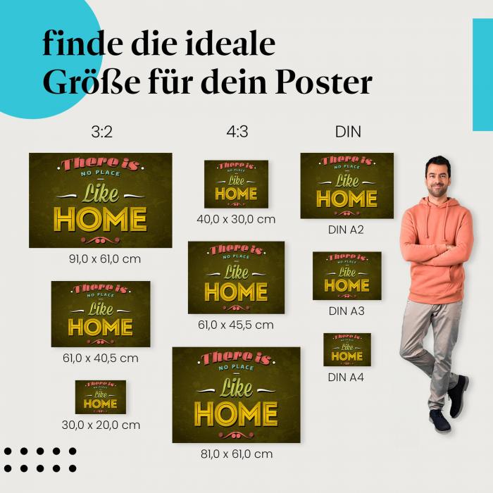 "There is no place like home": Zuhause Poster - Vintage-Stil & Geborgenheit