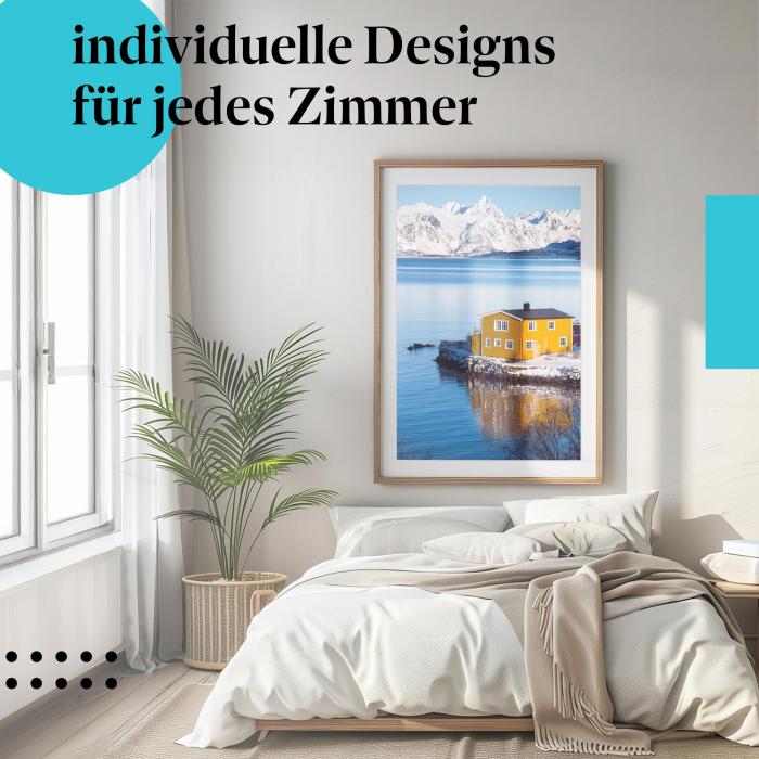 Schlafzimmer Deko: "Norwegen" Poster - Ein Hauch von Skandinavien - perfekt fürs Schlafzimmer.