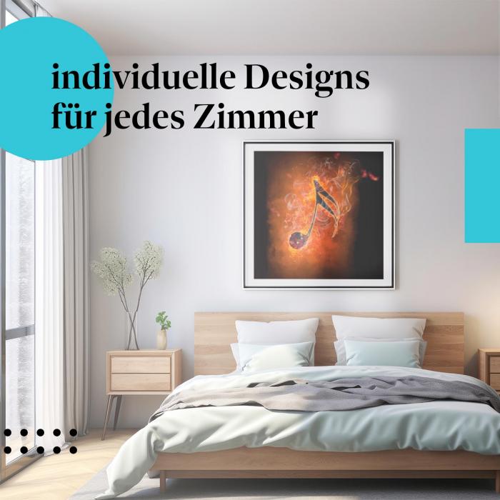 Schlafzimmer Deko: "Musik & Feuer" Poster: Ein faszinierendes Motiv für Kreative.