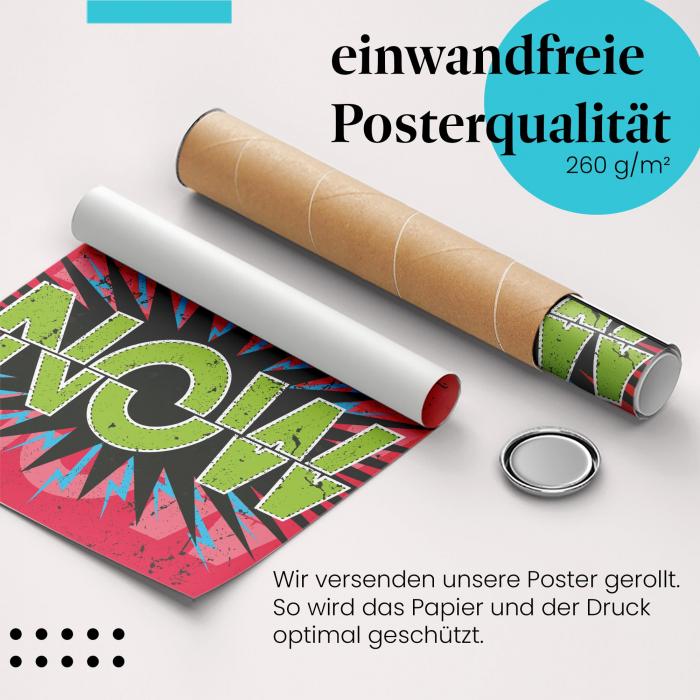 Gerolltes Poster "NOW!" - Motivation & Tatkraft, sicher verpackt.