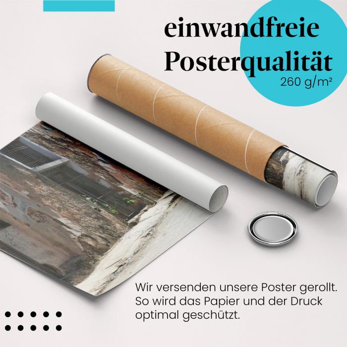 Gerolltes Poster "Oldtimer in Havanna". Kubanisches Lebensgefühl, sicher verpackt.