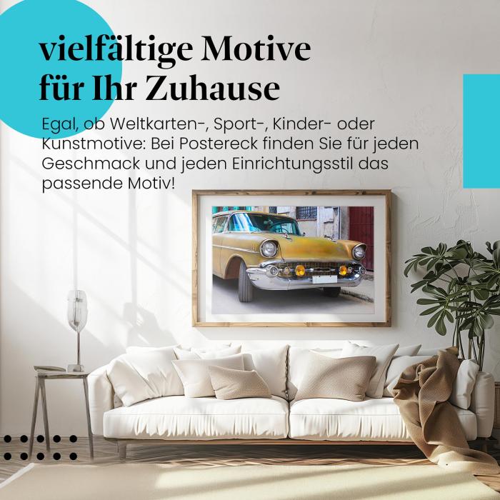 Leinwandbild "Oldtimer": Havanna, Used-Look - kubanisches Flair & Nostalgie!