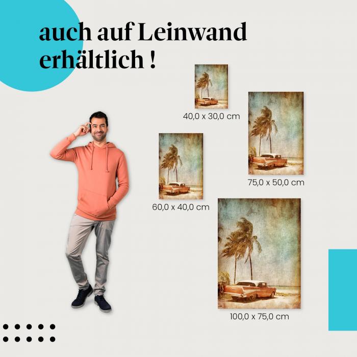 "Oldtimer" Leinwand. Ideale Größe für dein Zuhause - setze stilvolle Akzente mit Kunst!