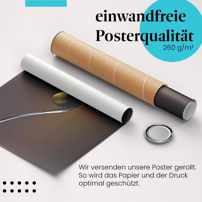 Gerolltes Poster "Oliven" - Kulinarischer Genuss, sicher verpackt.