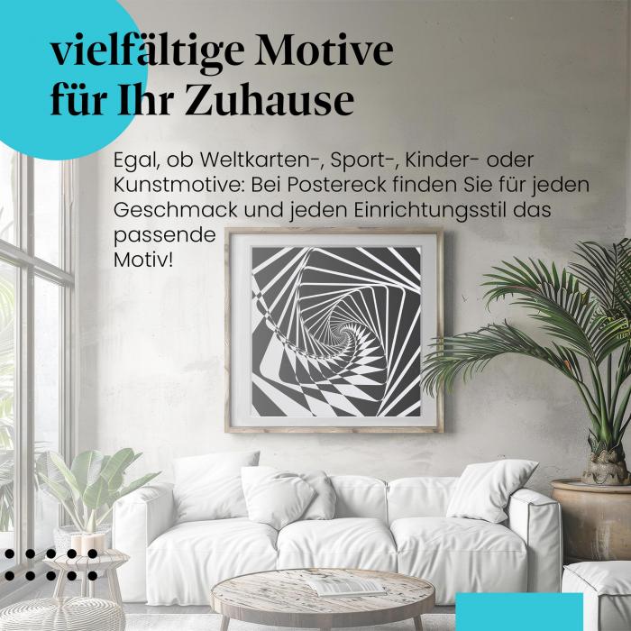 "Optische Täuschung": Poster - Spirale, schwarz-weiß - faszinierend!