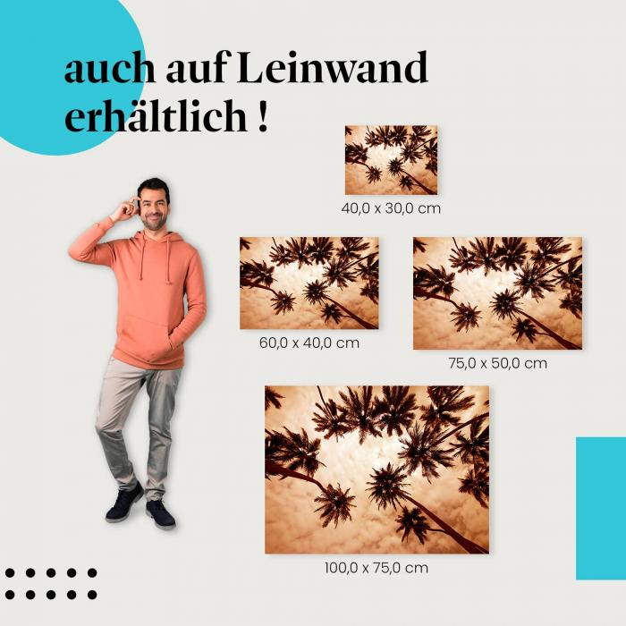 Palmen: Leinwandbild. Silhouette, exotisch.