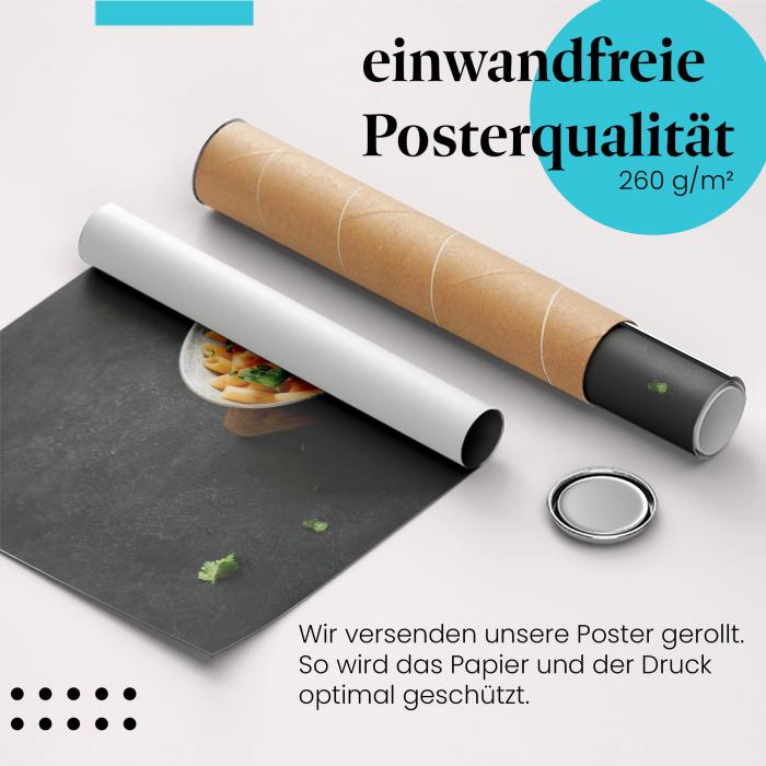 Gerolltes Poster "Pasta" - Kulinarischer Genuss, sicher verpackt.