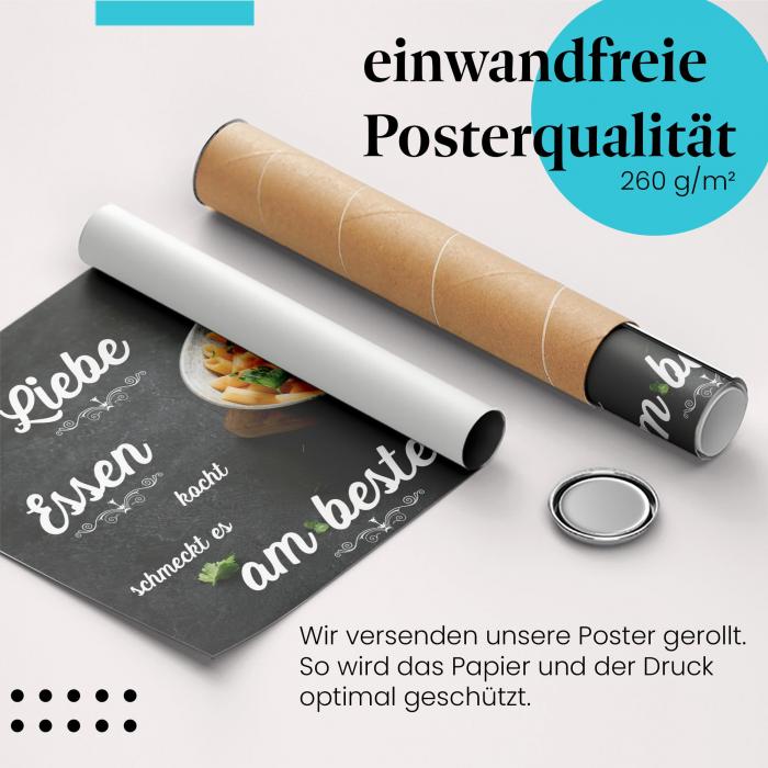 Gerolltes Poster "Pasta". Kulinarischer Genuss, sicher verpackt.