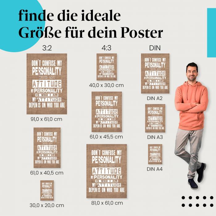 "Persönlichkeit vs. Einstellung: Lass dich nicht täuschen": Poster - Persönlichkeit & Verhalten