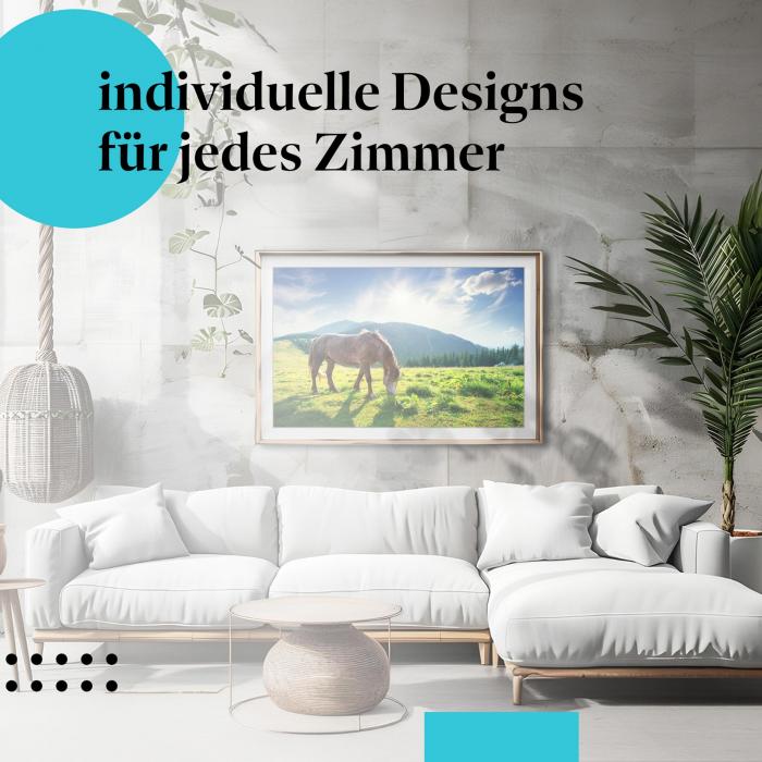 Schlafzimmer Deko: "Pferd & Berge" Poster: Natur & Harmonie - perfekt fürs Schlafzimmer.