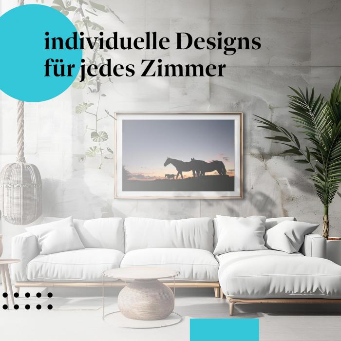 Schlafzimmer Deko: Pferde mit "Abendhimmel" Poster