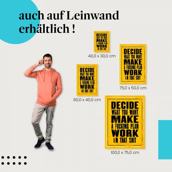 Leinwandbild "Erstelle einen Plan & arbeite!": Motivation & Erfolg