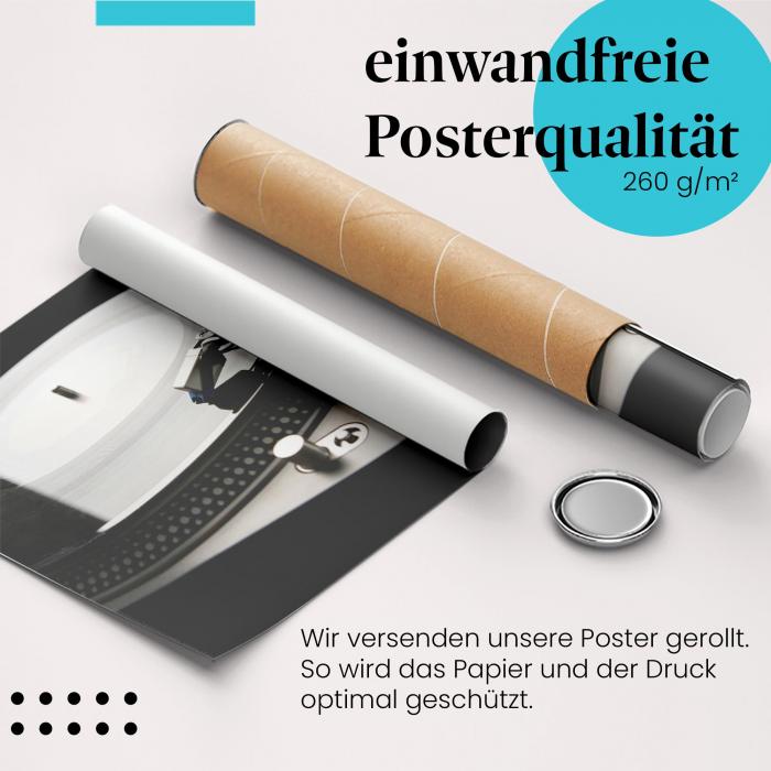 "Plattenspieler": Gerolltes Poster - Vinyl-Sound, Detail.