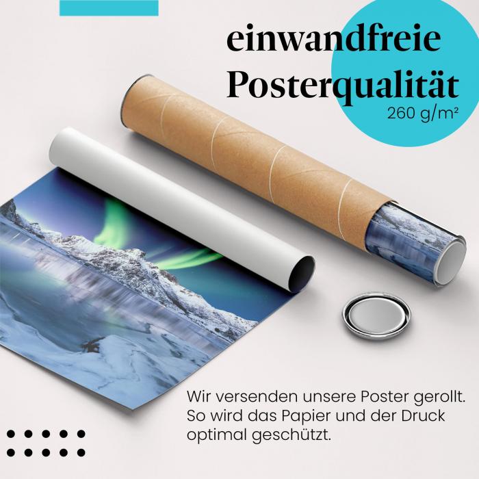 Gerolltes Poster "Nordlichter" - Polarlicht & Natur, sicher verpackt.